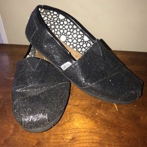 Black Glitter Toms